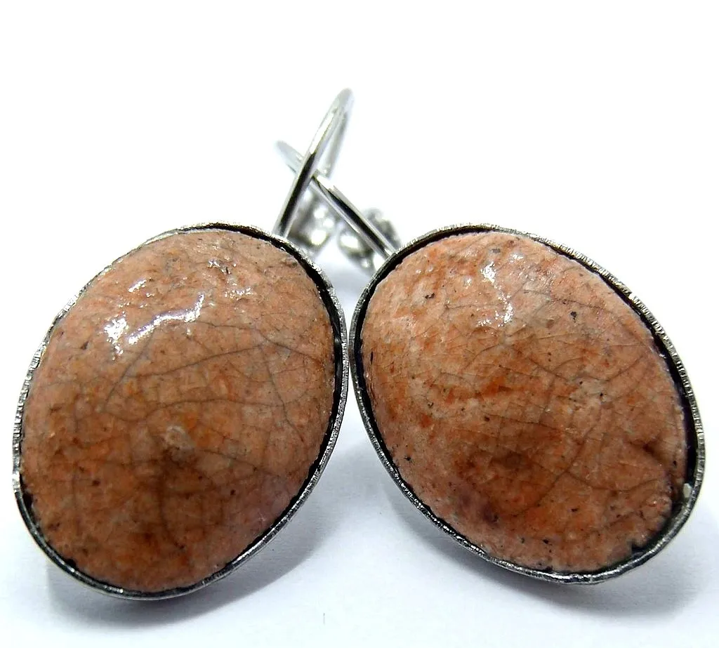 Boucles raku serties et métal argenté