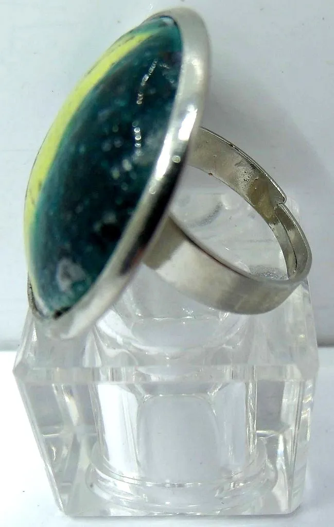 bague raku bague raku verte et jaune C Vue
