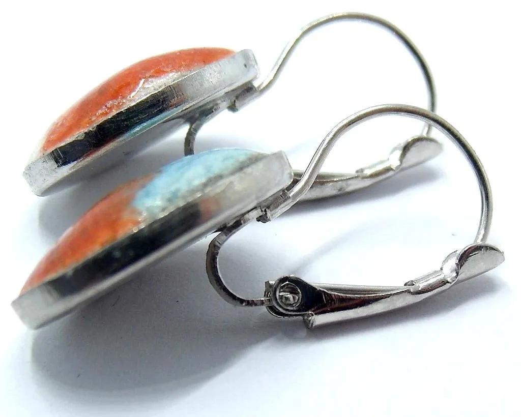 Boucles raku serties et métal argenté